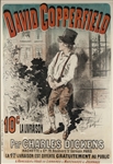 Large 19th Century Lithographic Poster of David Copperfield by Jules Cheret, Advertising the 1885 French Edition -- Measures 33.5 x 48